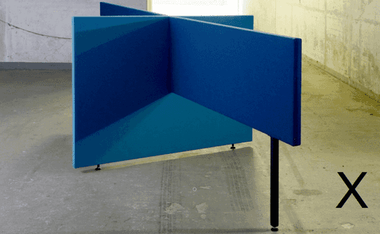 La disposition en X d'EASYfabric Workspace | Ecran acoustique