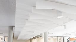 Akoestische baffle in creatieve vorm