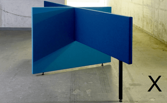 La disposition en X d'EASYfabric Workspace | Ecran acoustique