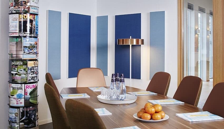 Blauwe akoestische wandpanelen